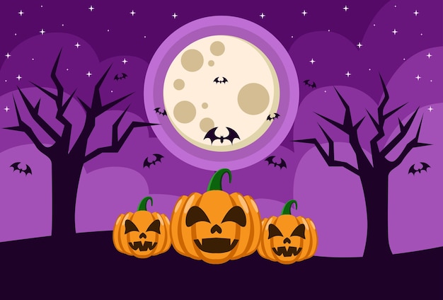 Conception de fond joyeux halloween en couleur violette pour la couverture de l'affiche de la bannière et plus encore