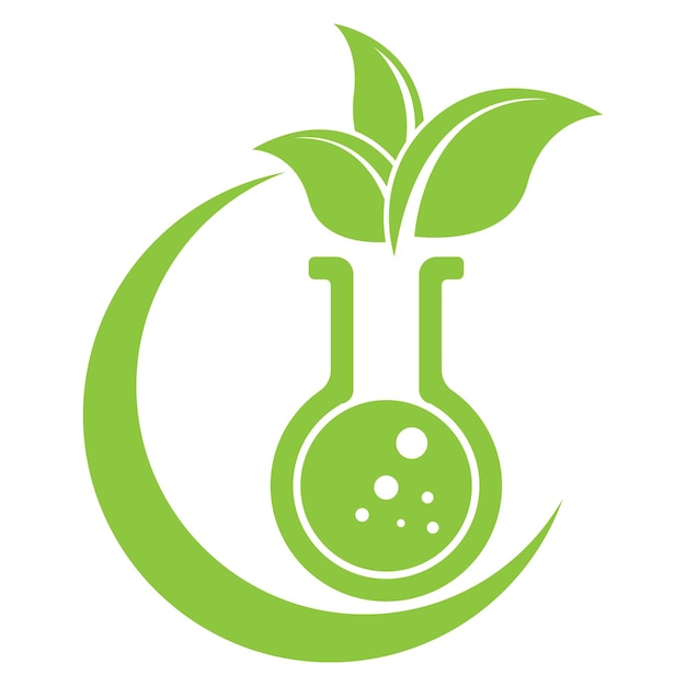 Vecteur conception d'illustration d'icône vectorielle de logo de laboratoire vert écologique