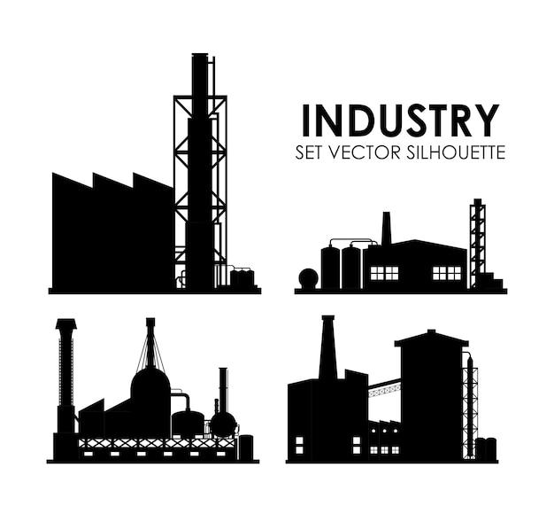 Conception de l&#39;industrie au cours de l&#39;illustration vectorielle fond blanc