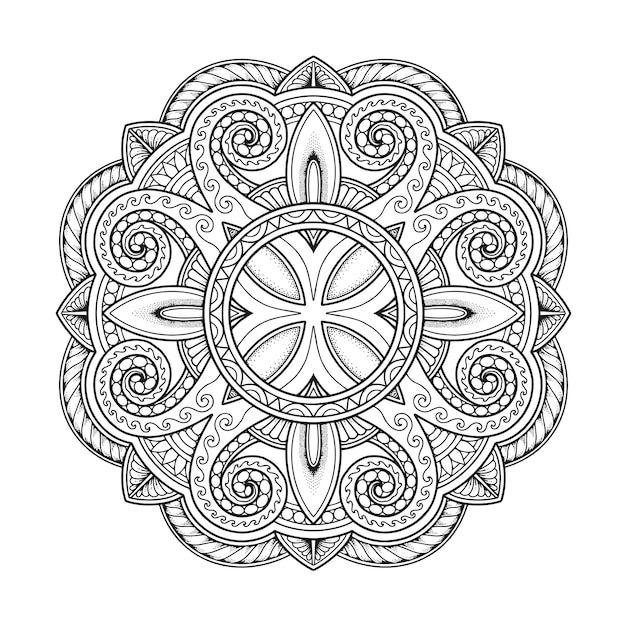 Conception de mandala pour coloriage adulte