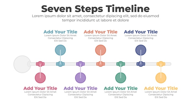 Vecteur conception de modèle d'infographie d'étapes de chronologie de ligne vectorielle