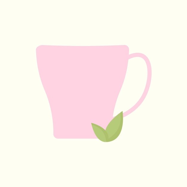 Conception simple de tasse de thé ou de café rose pour logo ou café