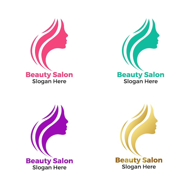 Conceptions de logo de salon de beauté vectoriel