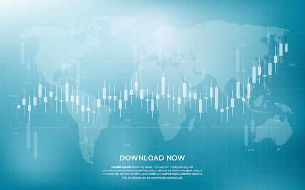 Vecteur contexte commercial avec une illustration simple et moderne de graphiques à barres de la négociation en bourse.