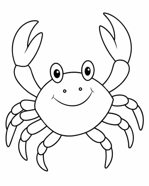 Vecteur coup de crabe à colorier pour enfants illustration vectorielle