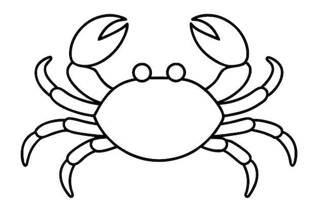 Vecteur crabe dans un style simple de griffon sur fond blanc