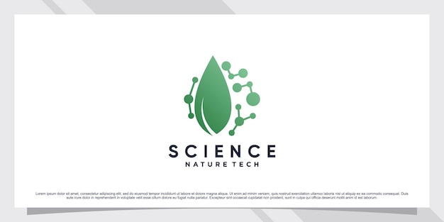 Création De Logo De Molécule Scientifique Pour La Biotechnologie Avec Concept De Feuille Et De Forme Vecteur Premium