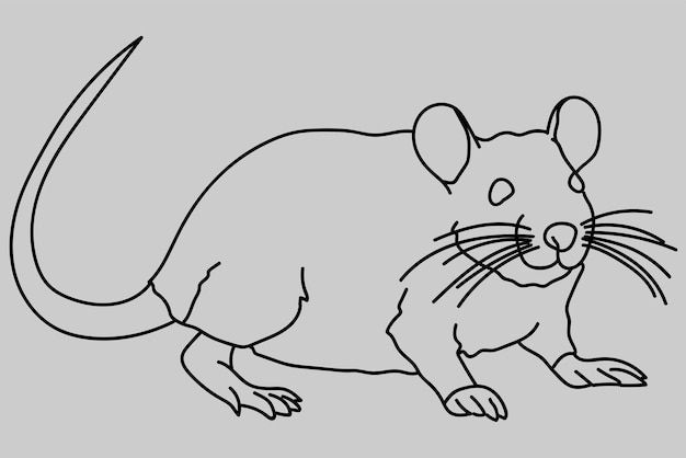 Vecteur croquis dessin au trait souris