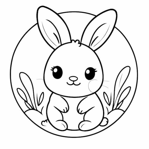 Vecteur cute illustration vectorielle lapin pour les enfants page de coloriage