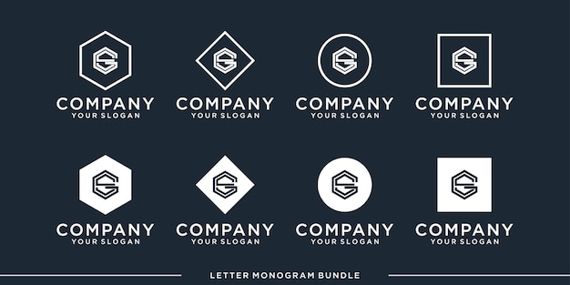 définir le modèle de conception de logo g initial icône monogramme