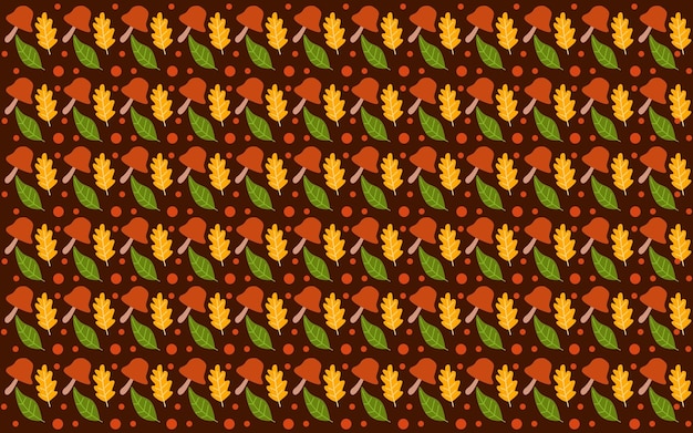 Design de fond avec motif de feuilles et de champignons design de fond d'automne