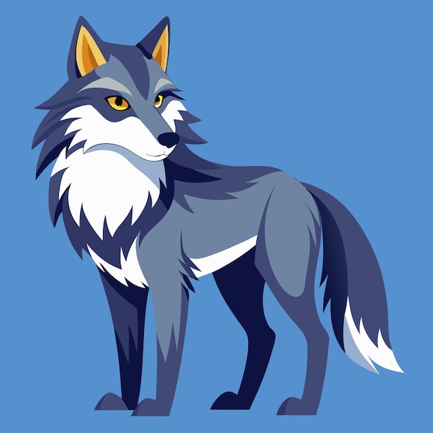 Design d'illustration vectorielle en couleurs de loup