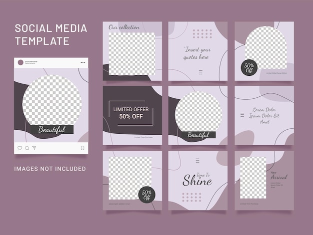 Design Post Social Media Template Fashion Bundle