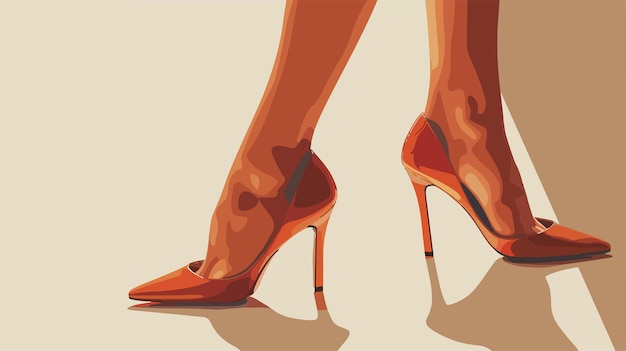 un dessin animé de chaussures féminines avec un talon rouge