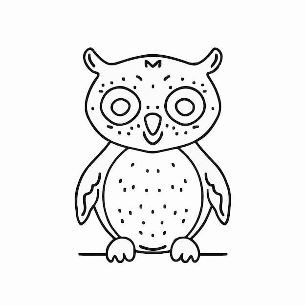 un dessin d'un hibou à queue courte