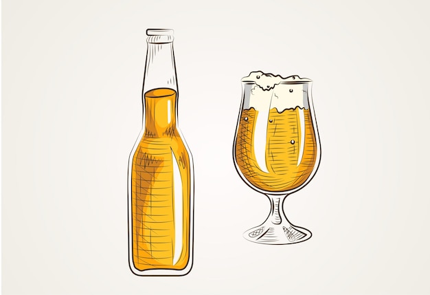 Vecteur dessin et illustration de bière en vecteur