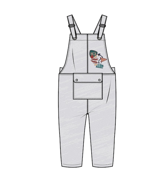 Vecteur dessin et illustration de la conception de dungarees