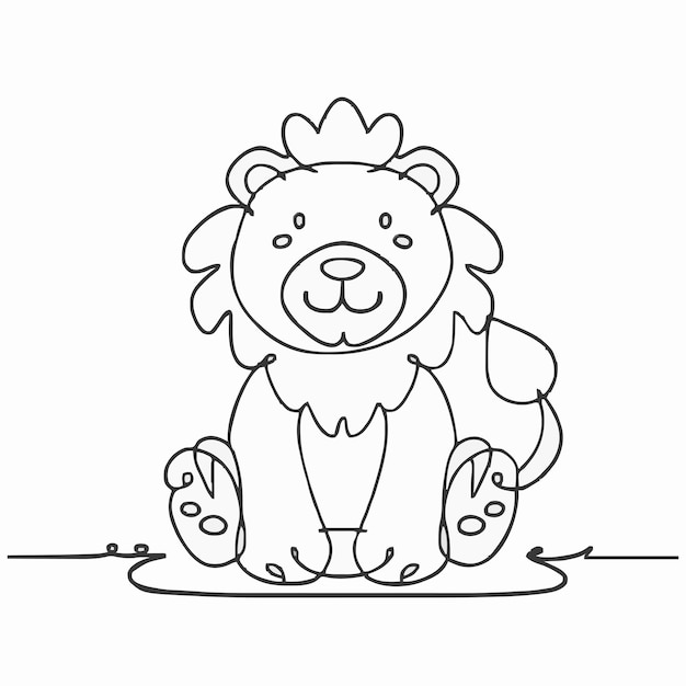 un dessin d'un lion avec un lion dessiné dessus