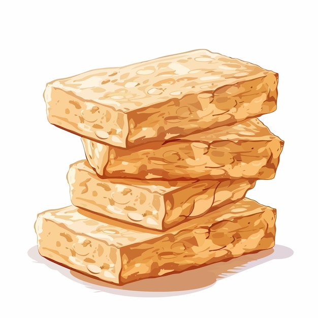 Vecteur un dessin d'une pile de biscuits blancs avec un fond blanc