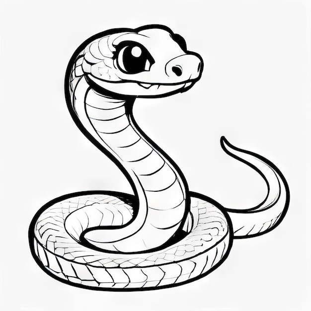 Vecteur un dessin d'un serpent avec un contour noir