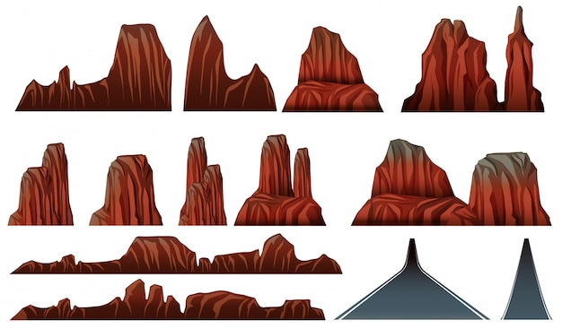 Vecteur différents modèles de canyons et de routes