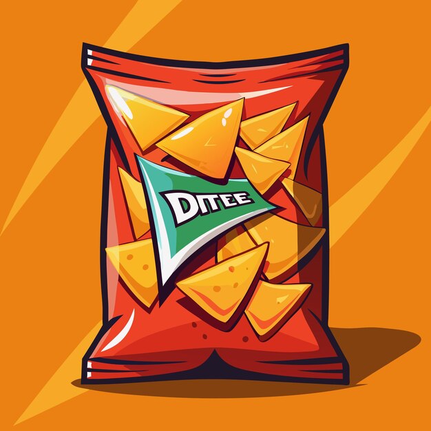 Vecteur doritos nacho fromage au goût vif chips de maïs