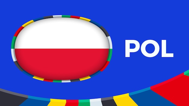 Drapeau polonais stylisé pour la qualification du tournoi européen de football