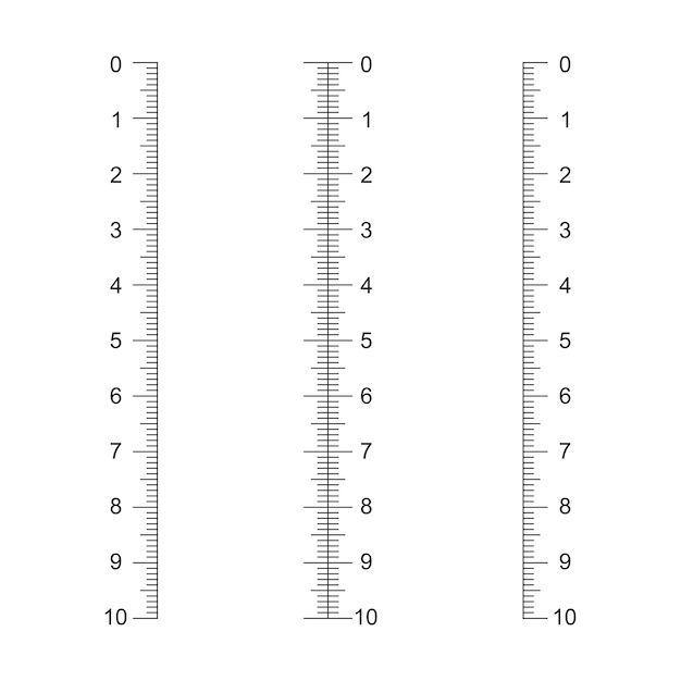 Vecteur échelle à règle verticale avec un balisage de 10 centimètres modèles de graphique de mesure mesure de distance