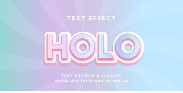 Vecteur effet de police de style de texte holo