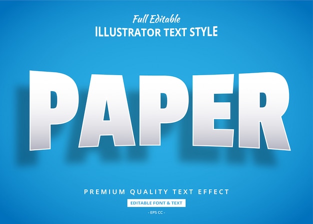 Effet de style de texte 3d papier réaliste