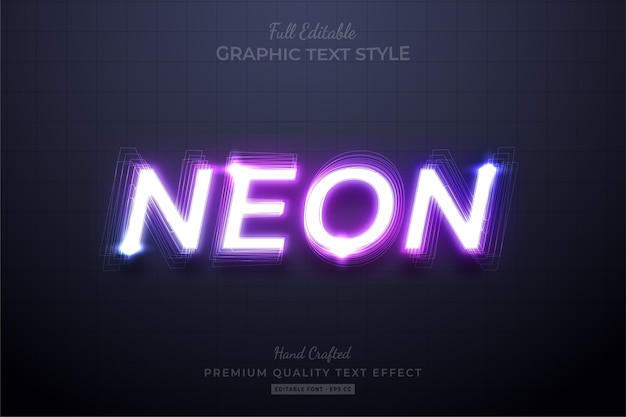 Effet de style de texte Eps modifiable violet néon Premium