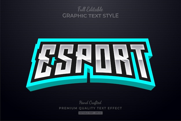 Effet de style de texte modifiable Esport Turquoise