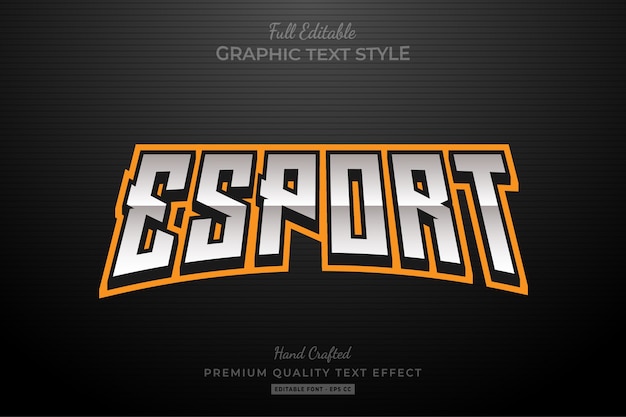 Effet de style de texte modifiable orange Esport