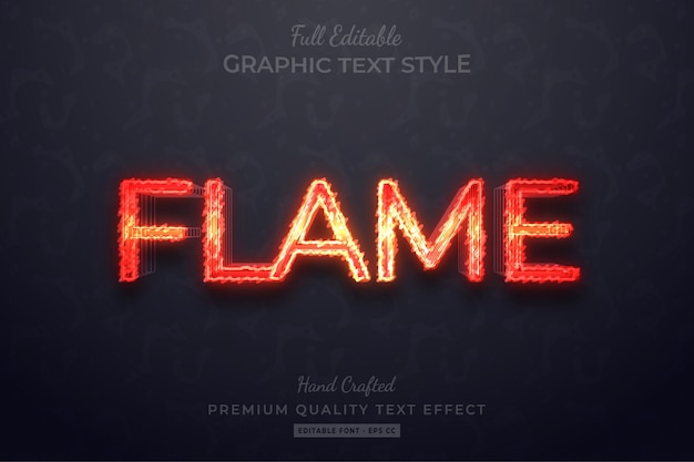 Effet de style de texte modifiable par la flamme