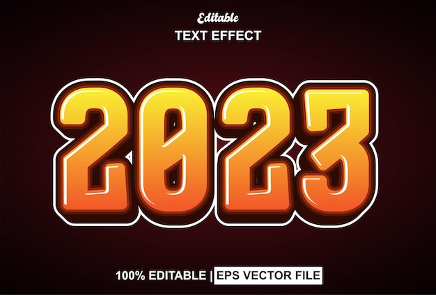 Effet de texte 2023 avec style 3d et modifiable