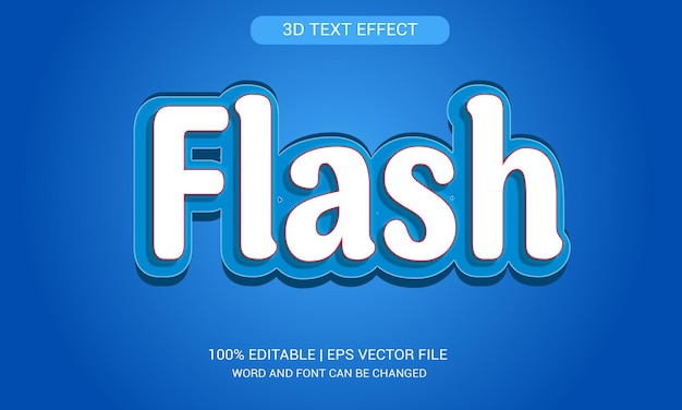 Effet de texte 3D dégradé bleu flash