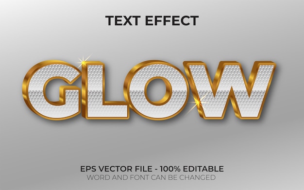 Effet de texte 3D Glow style or Effet de texte modifiable