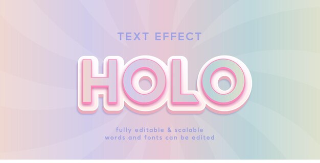 Vecteur effet de texte 3d holo en gradient