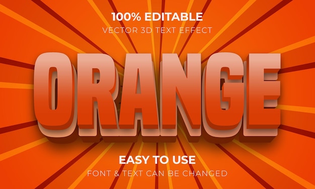 Effet de texte 3d orange