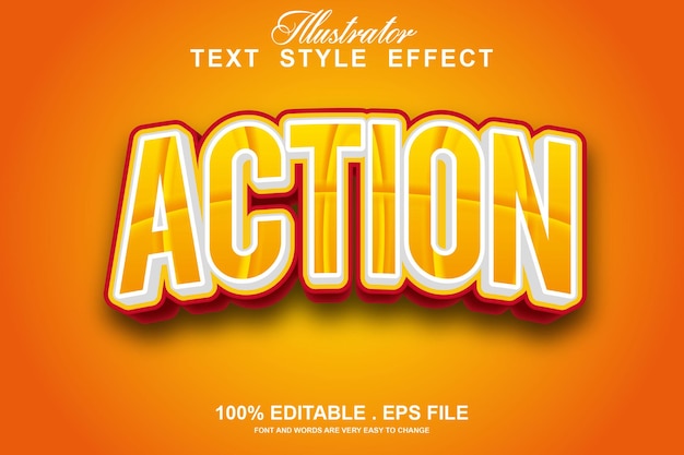 effet de texte d'action modifiable