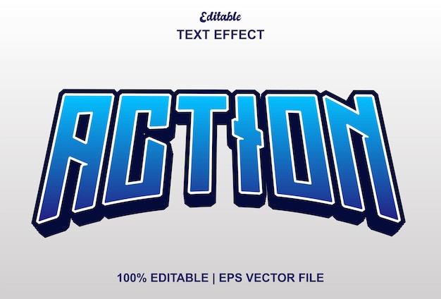 Effet de texte d'action avec style 3d et modifiable