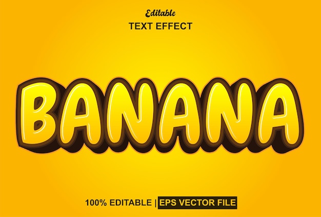 Effet de texte banane avec style 3d et modifiable