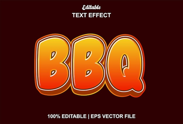 Effet de texte barbecue avec couleur orange modifiable