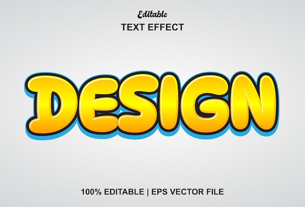 Effet de texte de conception modifiable avec la couleur jaune