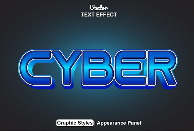 Effet de texte cyber avec style graphique et modifiable