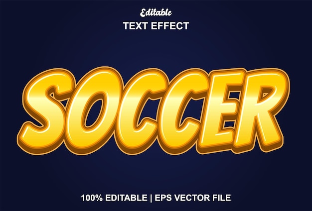 Effet de texte de football avec couleur jaune et modifiable