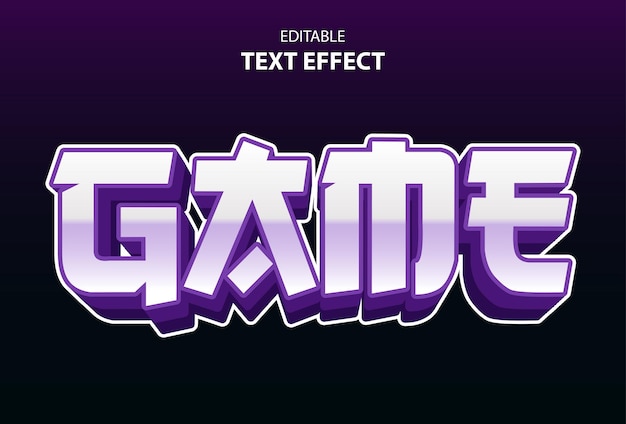 Effet de texte de jeu avec couleur violette modifiable pour le logo