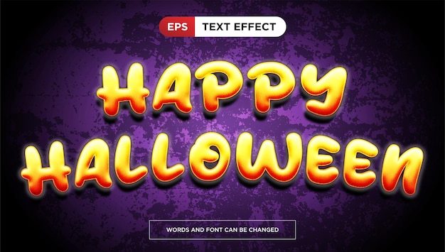 Effet de texte joyeux halloween citrouille modifiable style de texte de titre effrayant halloween