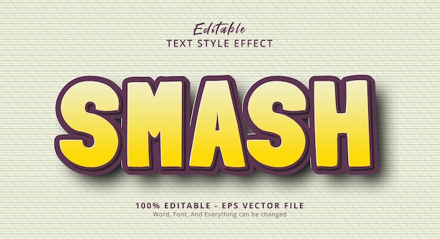 Effet de texte modifiable, modèle d'effet de texte Smash