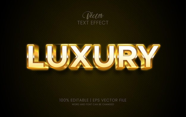 Effet de texte modifiable de style doré brillant de luxe